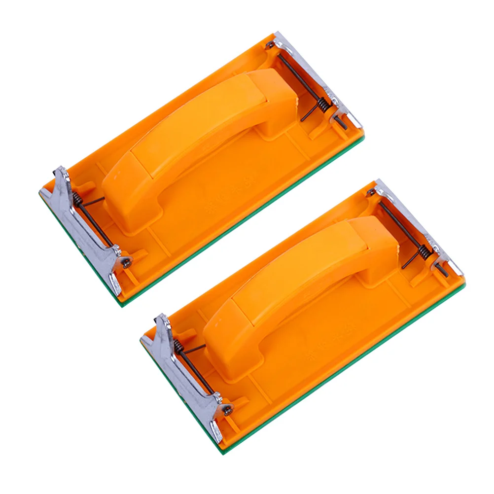 

2pc Sandpaper Holder Ergonomic Rubber Handle Anti-Slip Pad Right Angle Design For Wall Wood Metal Wet Dry Sanding Grinding