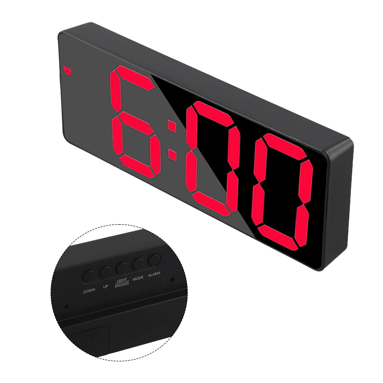 

Умные настольные часы Ультра прозрачный большой дисплей Автоматическая яркость с затемнением Минимализм Дизайн с питанием от USB или батареи