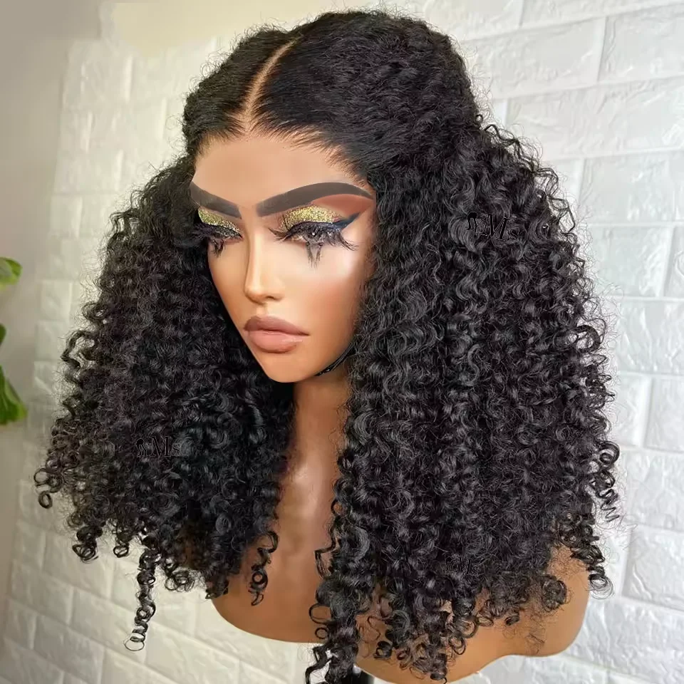 Kinky Curly Lace Front Human Hair Wigs 4C Afro Curly 13x6 HD Lace Frontal Wig Wear Go Glueless Wig 4x4 HD Lace Closure Wig Sale