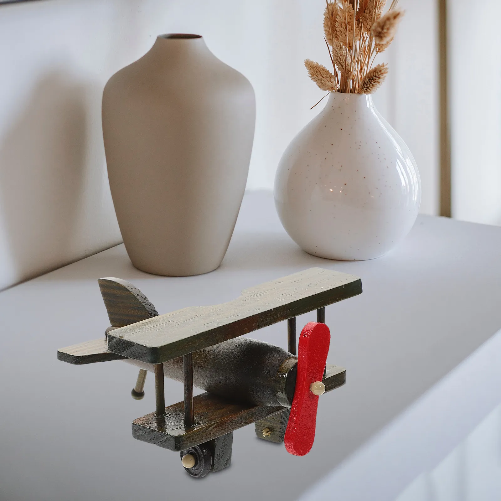 

Wooden Helicopter Vintage Kids Wood Plane Helicopter Decorative Kids Learning Children Wood Airplane Plane Gift