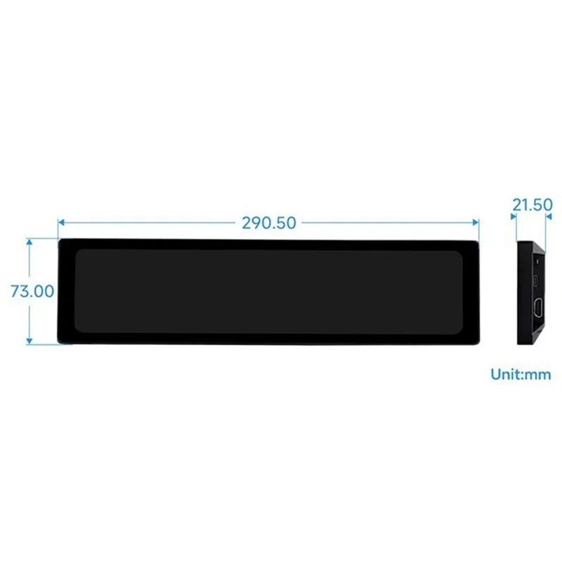 11.9Inch IPS Capacitor Screen HD Display 320X1480 Hi-Fi Speaker Computer Auxiliary Screen For Raspberry Pi, No Touch Durable