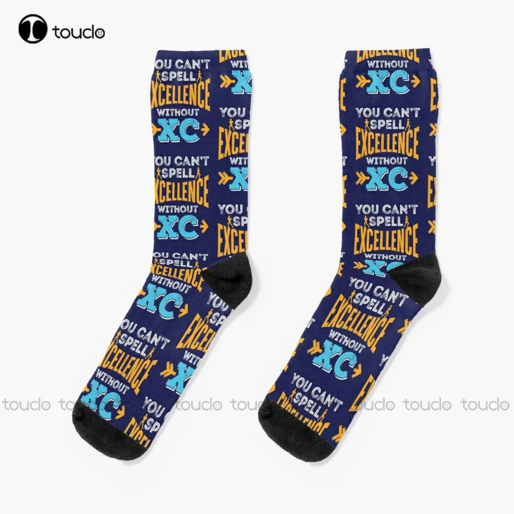 You Can'T Spell Excellence Without Xc Cross Country Running Socks Custom Women Socks Comfortable Best Girls Sports New Popular