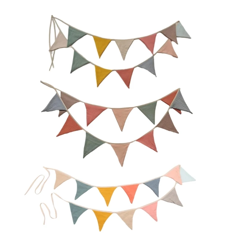 Pennant Garland with Retro Color Bunting Flags Hanging Flag Banner for Wedding Birthday Baby Shower Parties Event