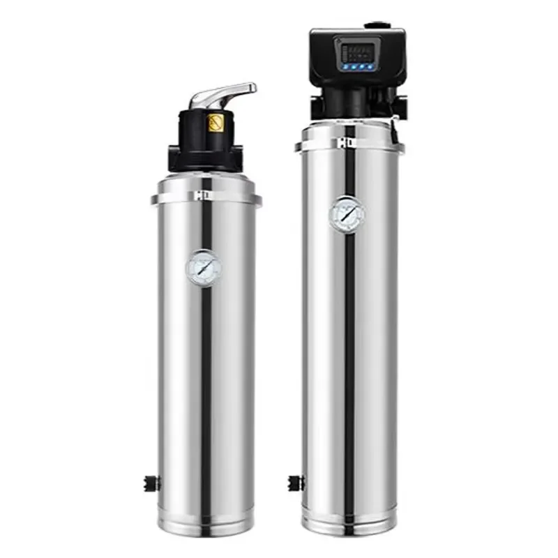 304 Stainless Steel Central Water Filter High Flow Whole House Water Purifier Pressure Gauge UF Membrane 0.01 Outdoor