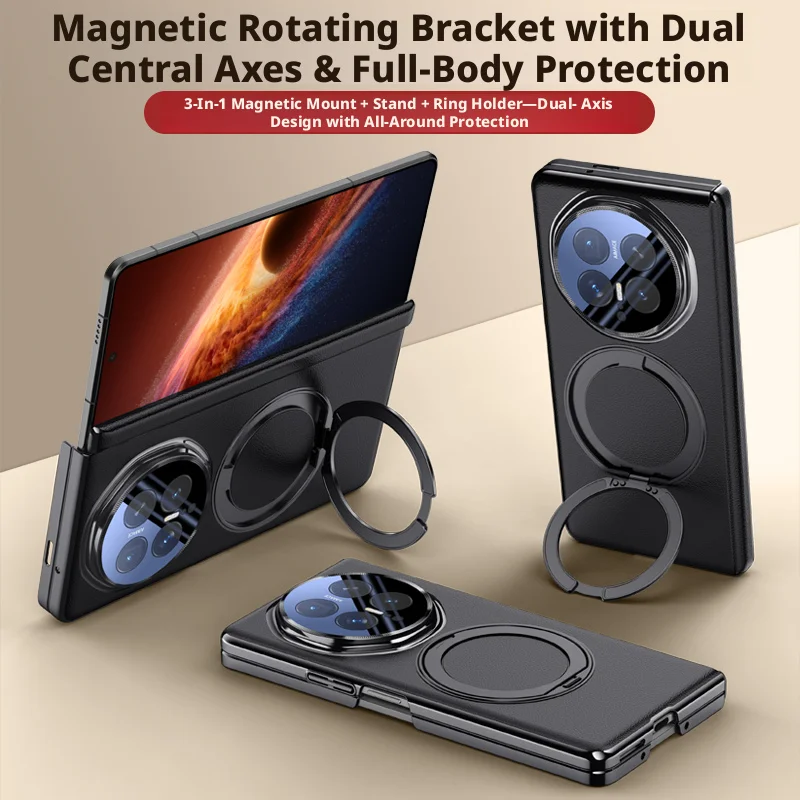 

360° Rotating Magnetic Holder Phone Case Dual Central AxesFull-Body Protection For Honor Magic V6 V5 Hinge Case Cover