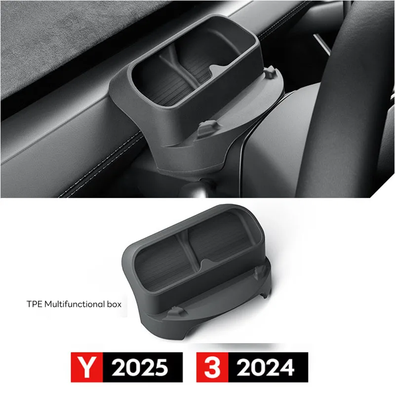 

Phone Holder Storage For New Tesla Model Y Juniper 2025 Model 3+ Highland 2024 Steering Wheel Silicone SunGlasses Case Mobile