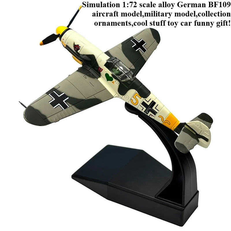 

Cool Stuff Toy Car Funny Gift-1:72 Scale Alloy German BF109 Aircraft Car Model,Military Model,Collection Ornaments,Toys for Kids