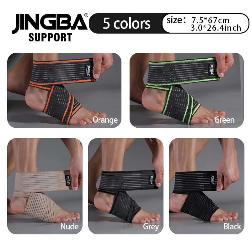 JINGBA SUPPORT 1 PCS Ankle Support Brace ,Ankle Guards Adjustable Compression Ankle Braces for Sports Protection Tobillera