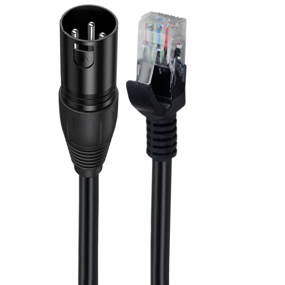 XLR 3Pin to RJ45 Network Cable Adapter Digital Audio And Video Cable 2-core Female Signal Wire DMX512 XLR to RJ45 Connector 0.3M