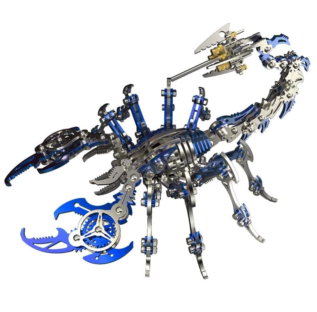 DIY Adult Puzzle Set Teen Mechanical Assembly Model Scorpion King 3D Stainless Steel Ornament
