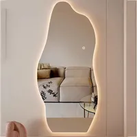 Large Led Light Makeup Mirror Irregular Modern Wall Dorm Makeup Mirror Asthetic Bedroom Hogar Y Decoracion Room Decoration