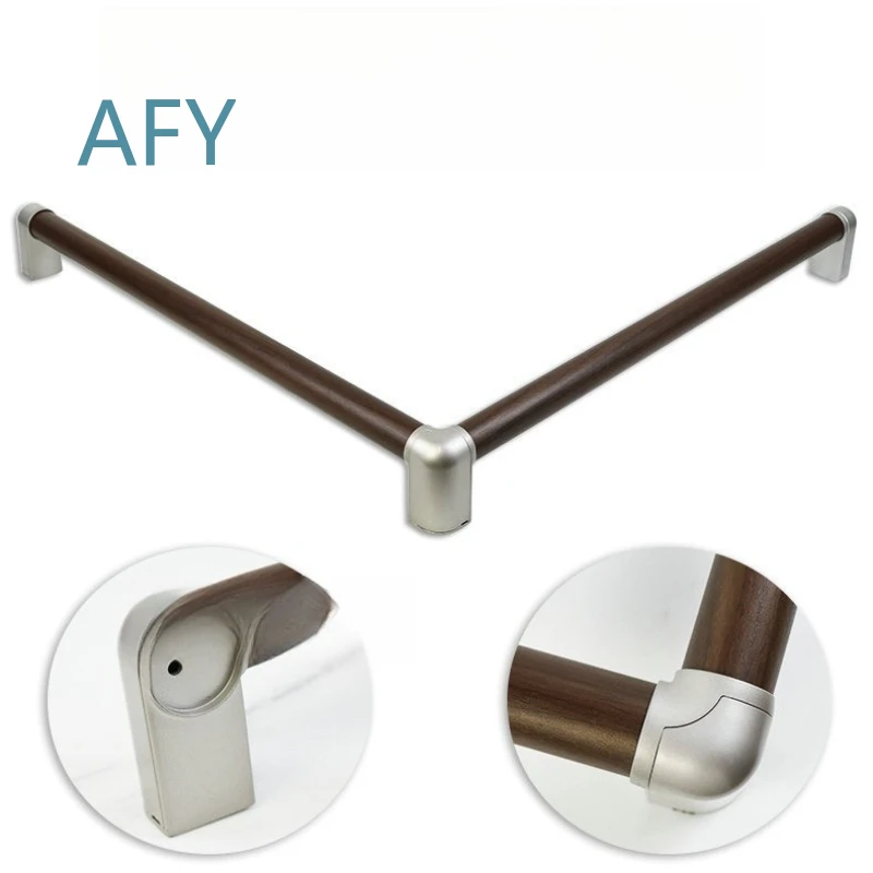L-shaped Toilet Handrail for Elderly Disabled Adults Non-slip Bathroom Grab Bar for Barrier-free Toilet Solid Wood Safety