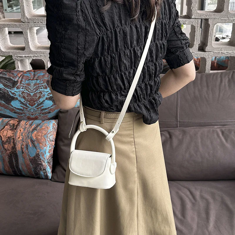 Mini PU Leather Crossbody Bag Woman Girls Candy Color Handbag Fashion Shoulder Bags Cute Lipstick Pouch Coin Purses Casual Tote