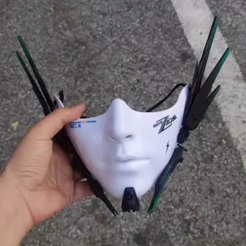 Cyber Punk Masker Met Vleugels Cosplay Mechanische Soldaat Half Gezichtsmasker Halloween Kostuums Mechanisch Masker Party Props Volwassen Gift