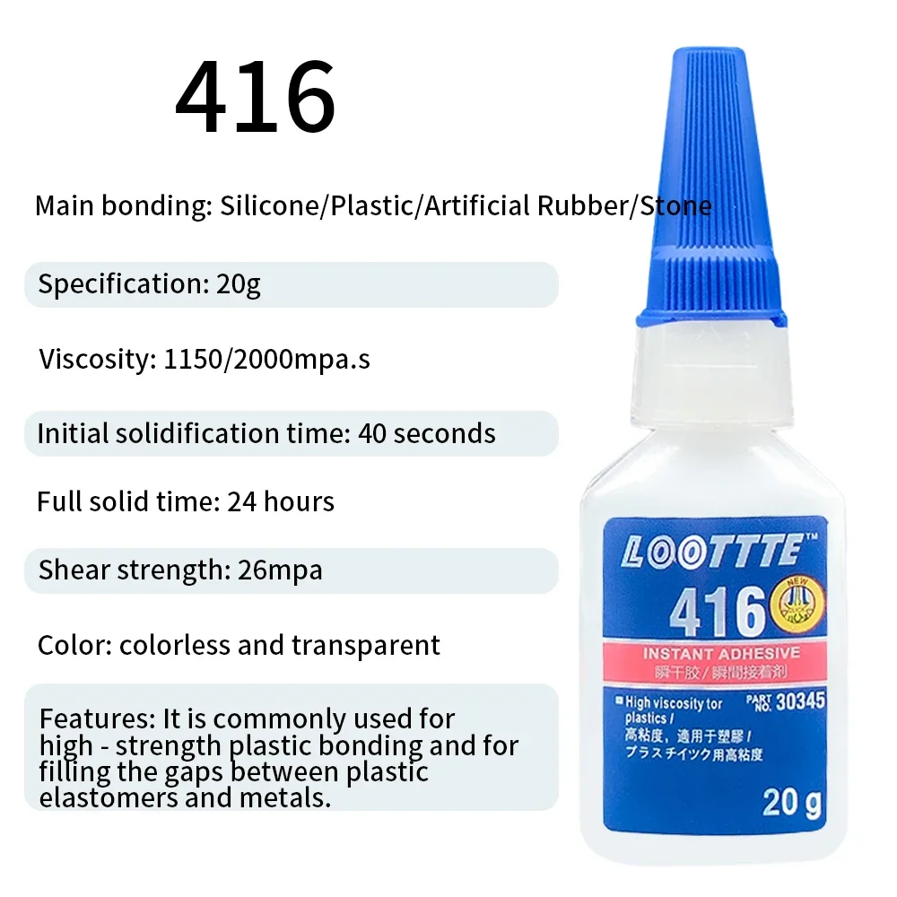 Superfester Klebstoff, sofort trocknender Cyanacrylat-Klebstoff, geeignet für Leder, Gummi, Holz, Glas, Metall, Kunststoff, schnelles Reparaturwerkzeug