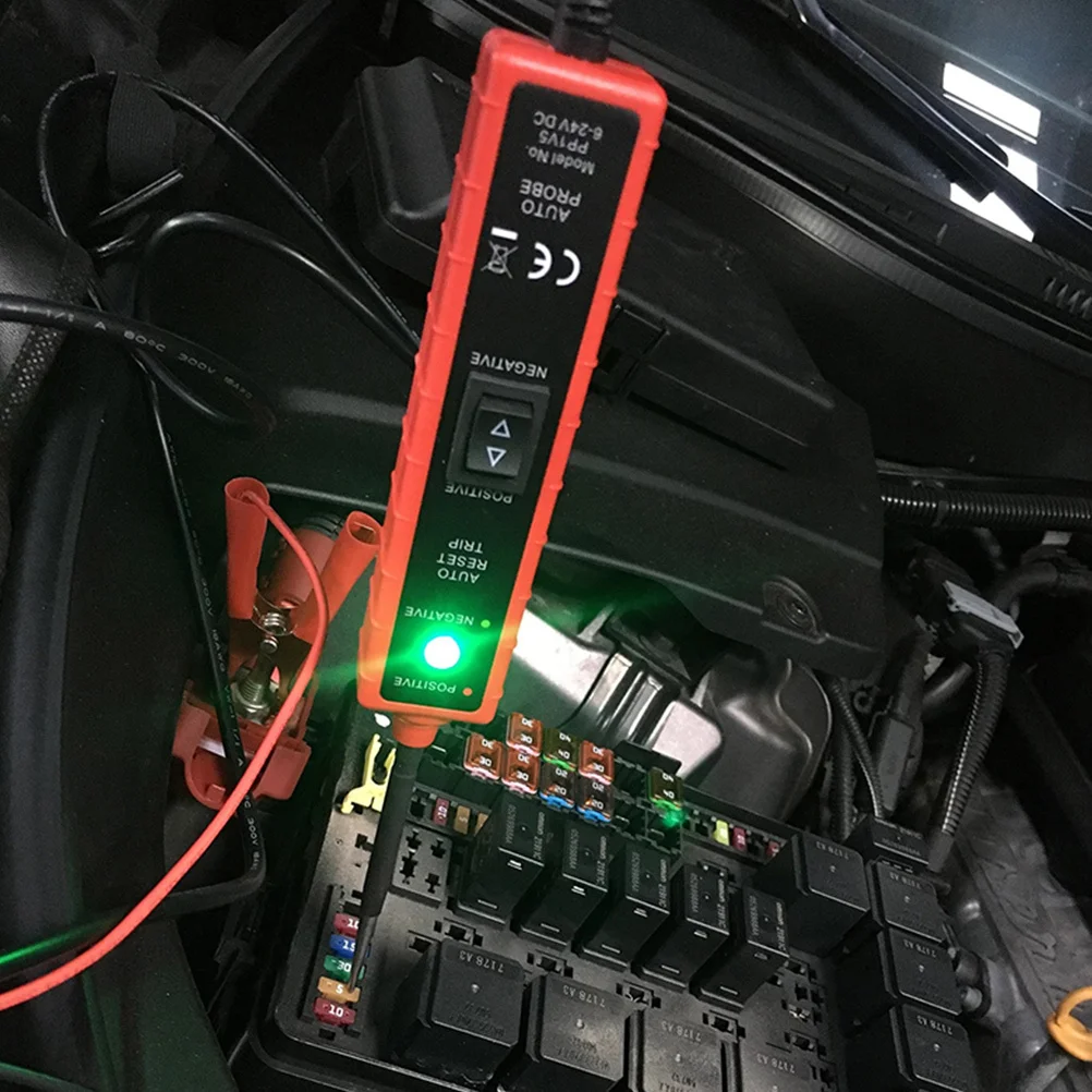

Automobile Circuit Tester Electrical Probe Tester Positive Negative Alligator Clips Vehicle Maintenance Voltage Polarity Test Dc