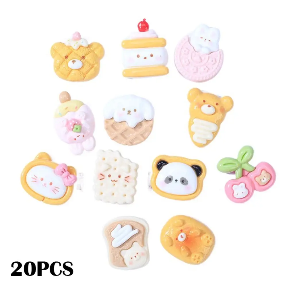 

20pcs Food Series Resin Slime Charms Flatback Cream Gel for Croc Shoes Accessories Scrapbooking Colorful Phone Case Decor