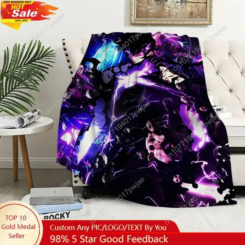 

Anime Sung Jinwoo Blanket Plush Nap Sofa rug for Living S-Solo L-Leveling Room Office Bedroom Birthday Home Travel Kid Gifts