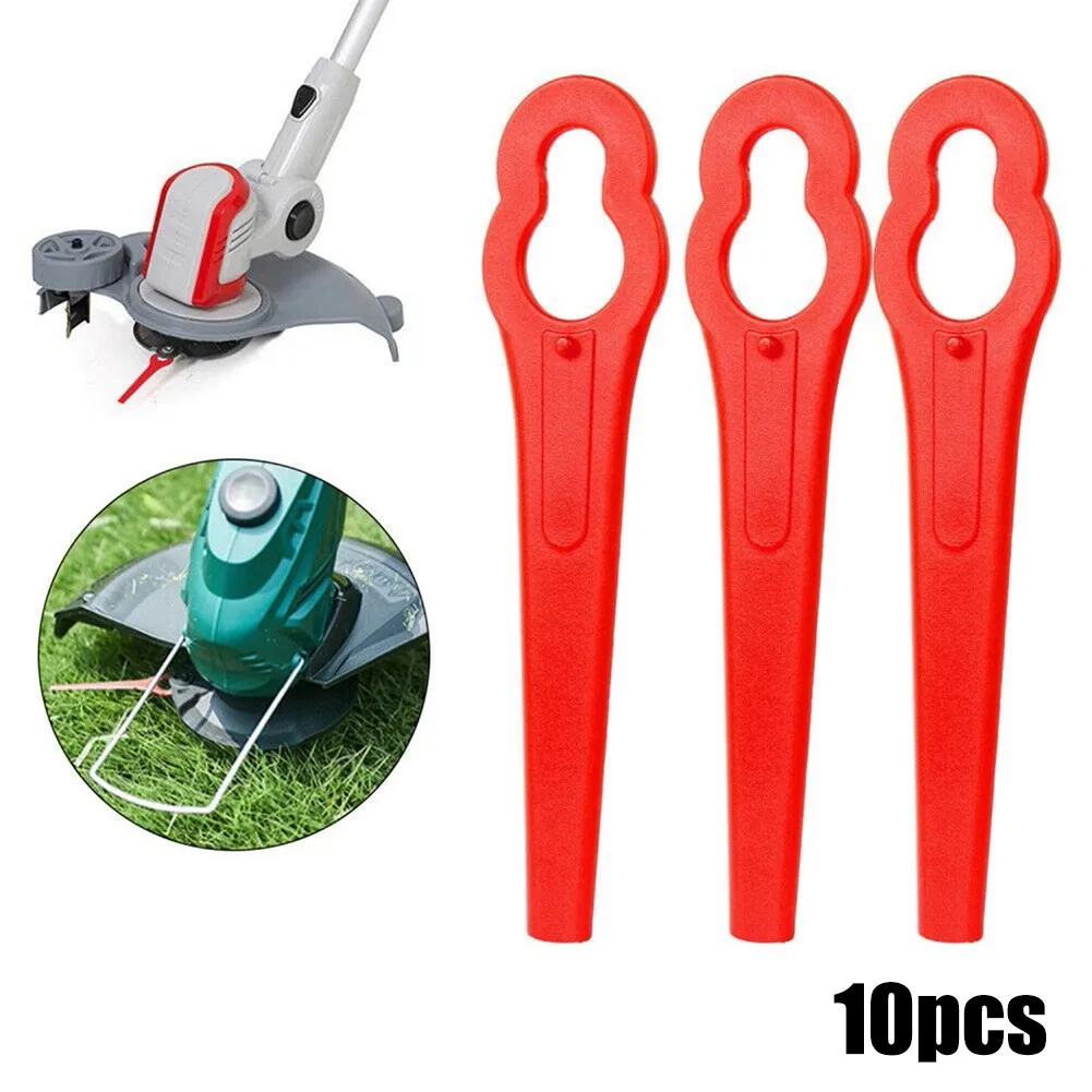 Sleek Design Ten High Performance Replacement Plastic Blades for Your For Einhell Grass Cutter in Bold Red Color