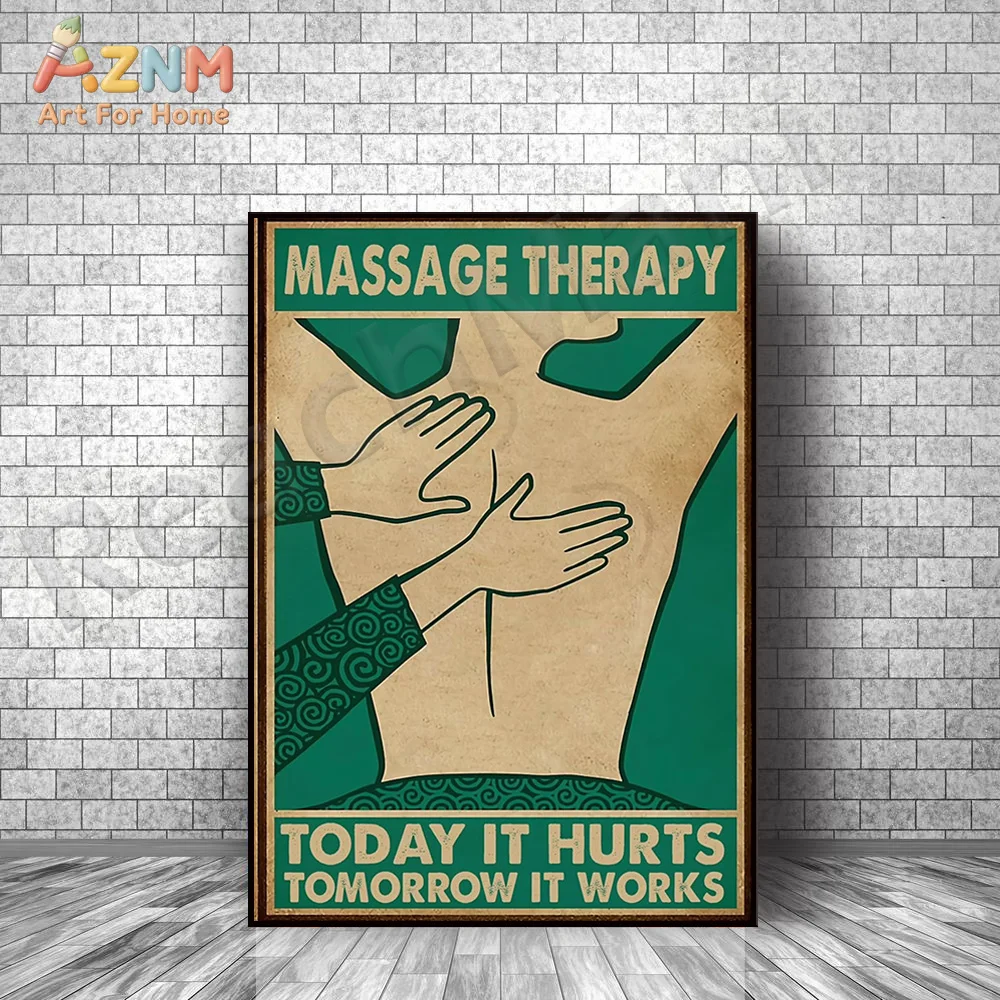 Massage Therapist Gift Vertical Poster Decoration Beauty Salon Vintage Canvas Printed Gift