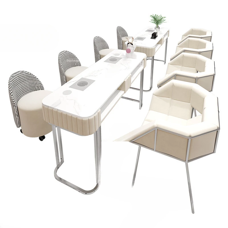 

Nordic Slate Manicure Table And Chair Set Manicure Shop Nails Salon Furniture Light Luxury Double Professional Manicure Tables