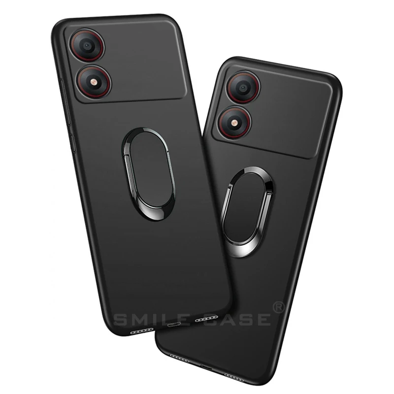 Funda para ZTE Blade A34 Funda de 6,6 pulgadas, Anillo de dedo clásico negro, Funda blanda con rotación de 360 grados para ZTE Blade A34