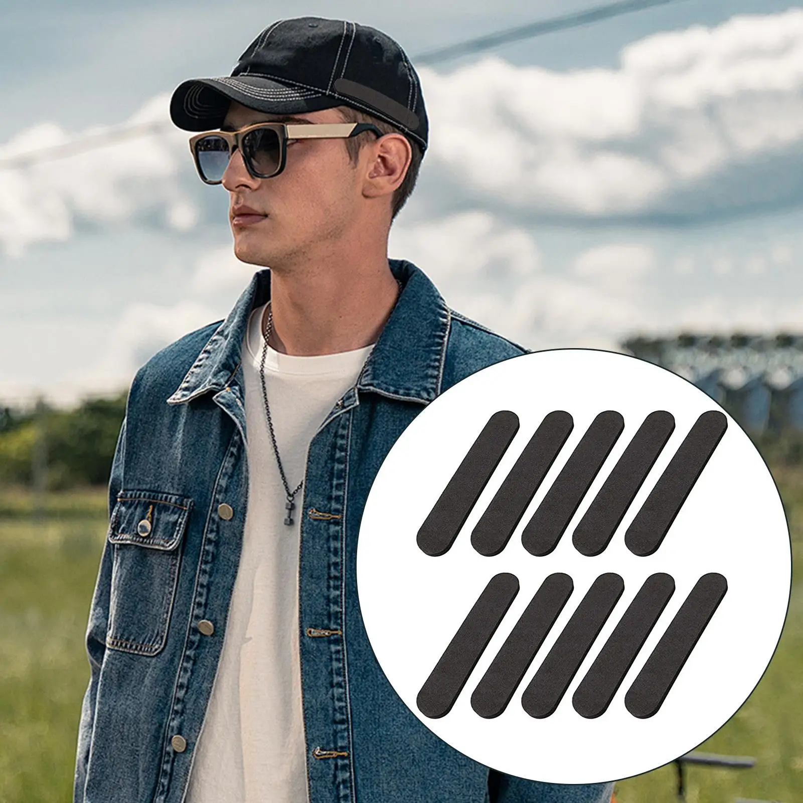 10Pcs Hat Size Reducer Sticker Adhesive Hats Filler Size Reducer Hat Adjuster Inserts Hats Reducing Tape Hat Sizing Pad For Fit