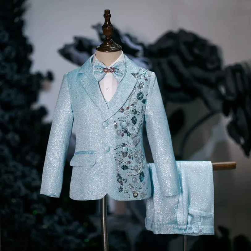 5-teiliger Anzug für Kinder Smoking für Klavier-Auftritte Hochzeits- und Geburtstagsfeier-Kostüm Jungen-Blazer A4993 Großhandel Jungenanzüge – Detail 4
