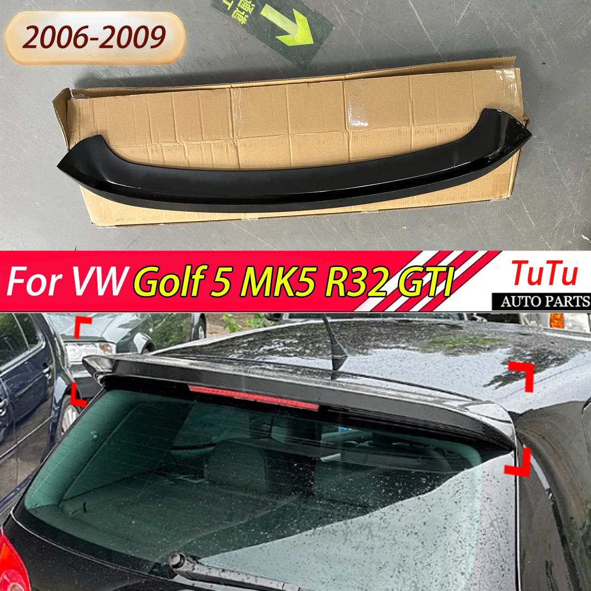 

Car Spoiler Wing for VW Golf 5 MK5 R32 GTI 2006 2007 2008 2009 Standard Rear Roof Auto Parts Splitter Spoiler Air Vent Cover
