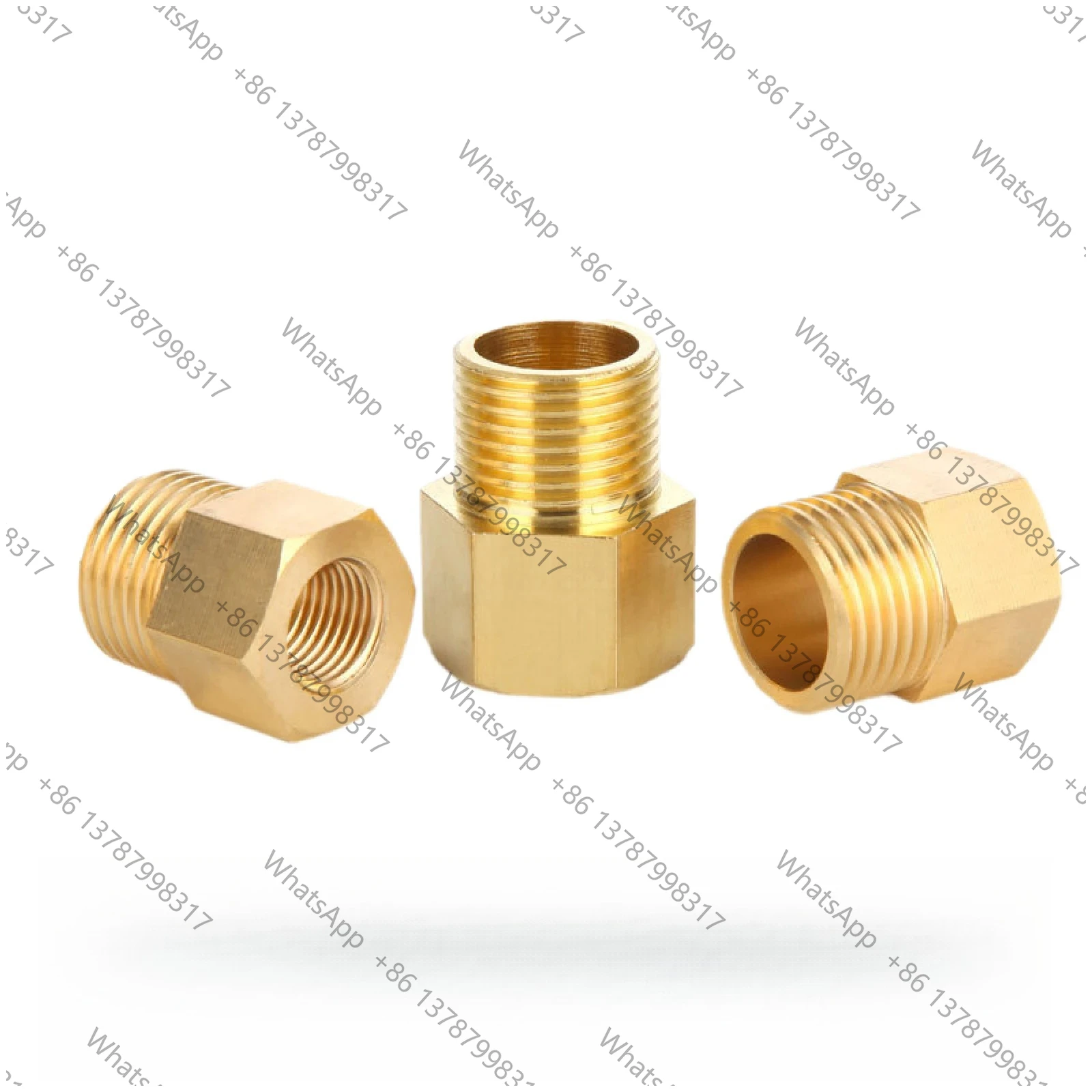 10 Pcs Brass Pipe Fitting Adapter 1/2 3/4 1/4 Inch Male to Female Threaded Connector Pipe Reducer Adapter for Size Conversion