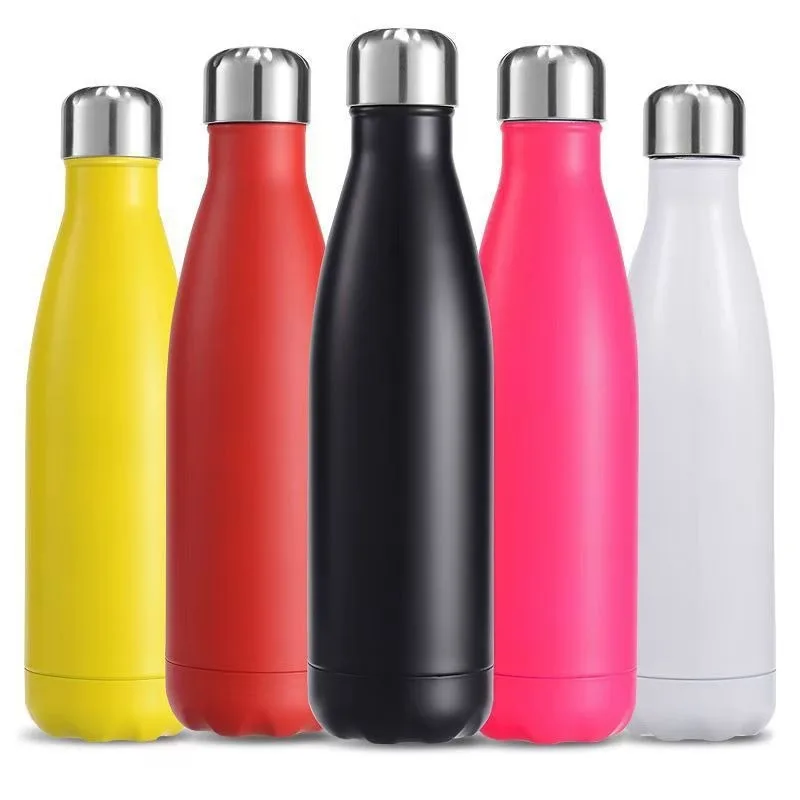 Creative cola bottle 500ML insulated bottle 304 stainless steel insulated cup double-layer water cup vacuum straight cup cold cu