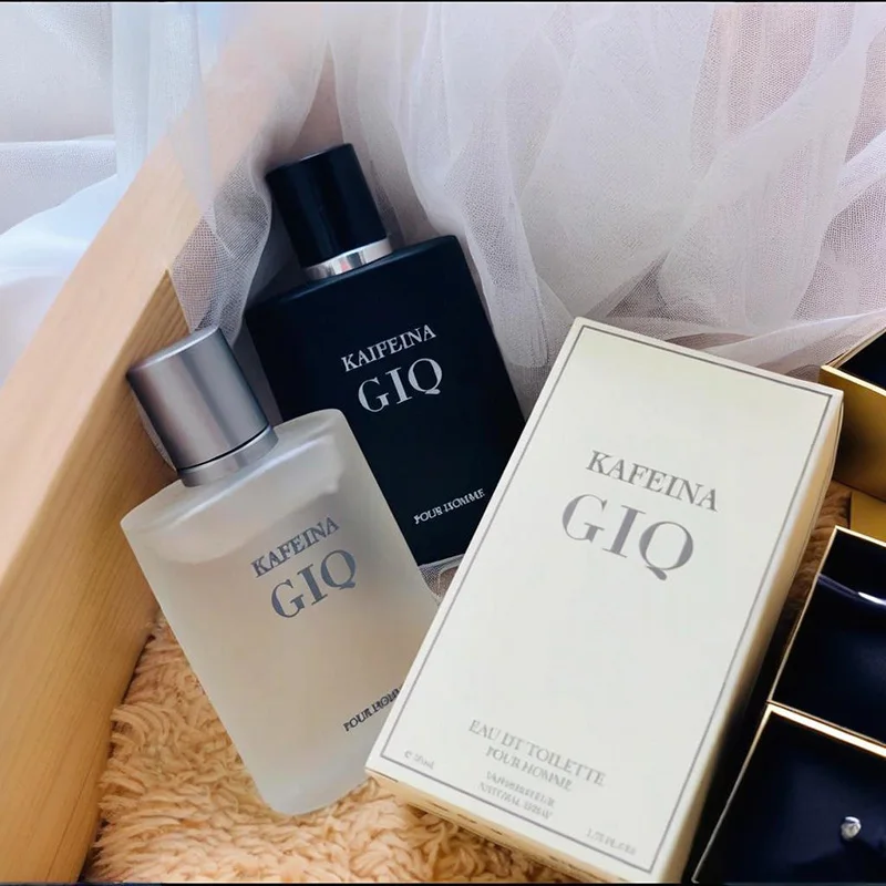 Colonia negra y azul para hombre, fragancia fresca y natural de larga duración, eau de toilette de sándalo arogenado, fragancia encantadora de 50ml
