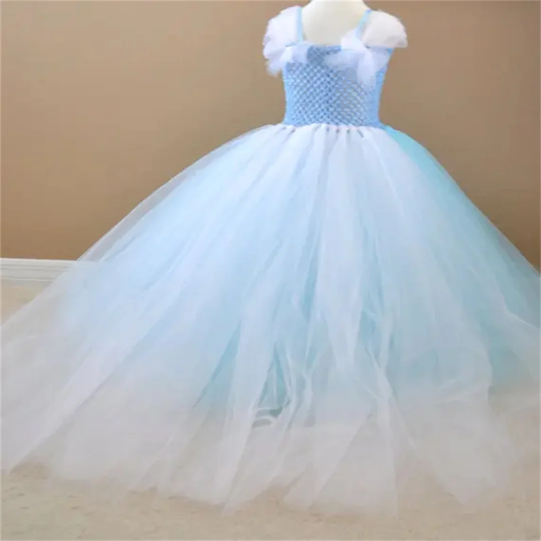 فستان توتو مسائي أرجواني للفتيات من Communion فستان أطفال منفوش كروشيه طويل من التول مشد تنورات قصيرة لحفلات الزفاف للأطفال #3
