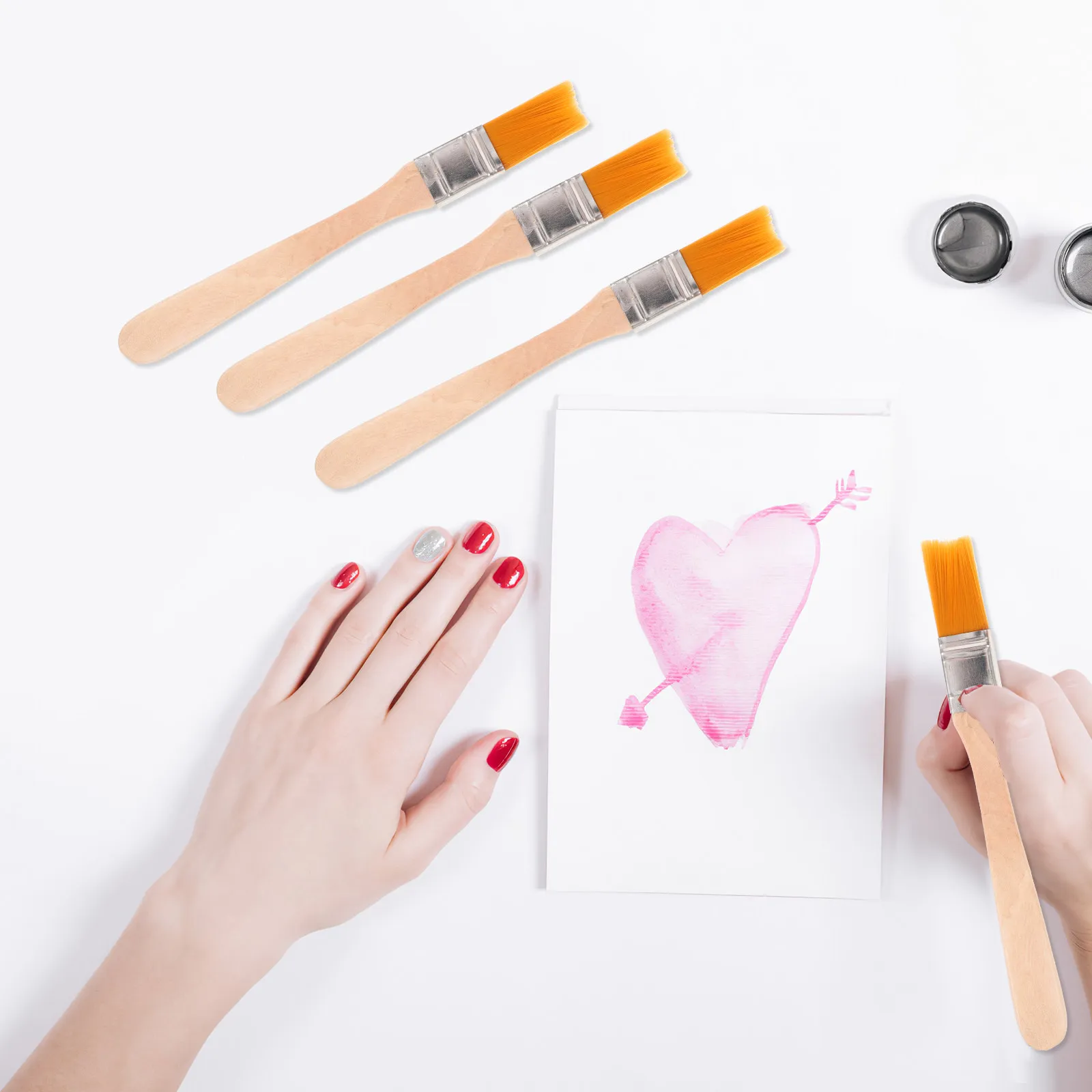 

Набор из 6 нейлоновых кистей для рисования, 1/2 дюйма, маленькие, портативные, многоразовые, с деревянной ручкой, для покраски стен, художественных работ, ремонта дома