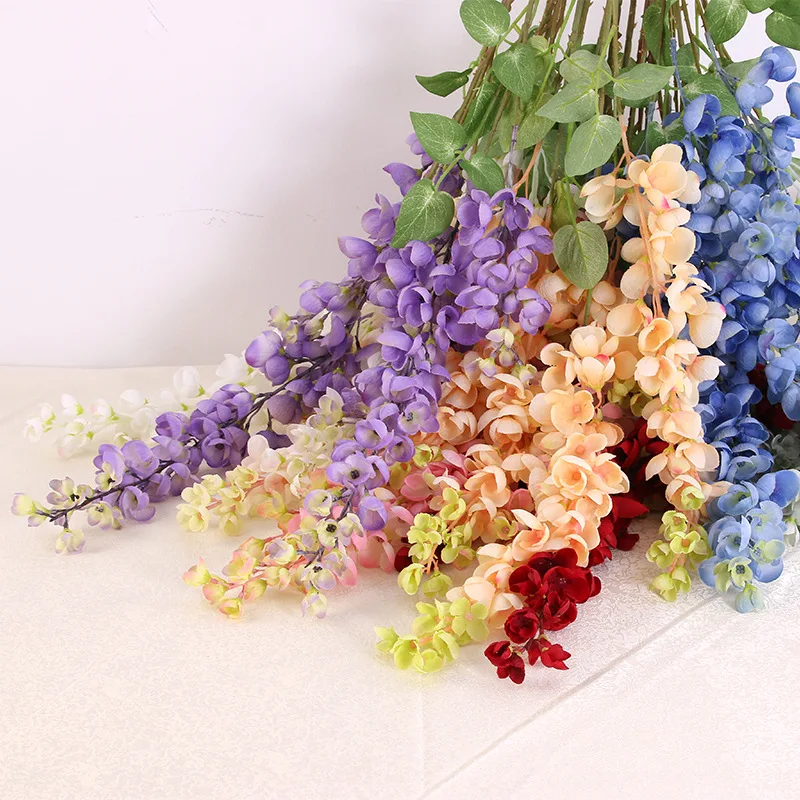 Artificial Flower Wisteria Wall Hanging Flower String Plants Rattan DIY Wedding Backdrop Arrangement Fake Flower Vine Home Decor