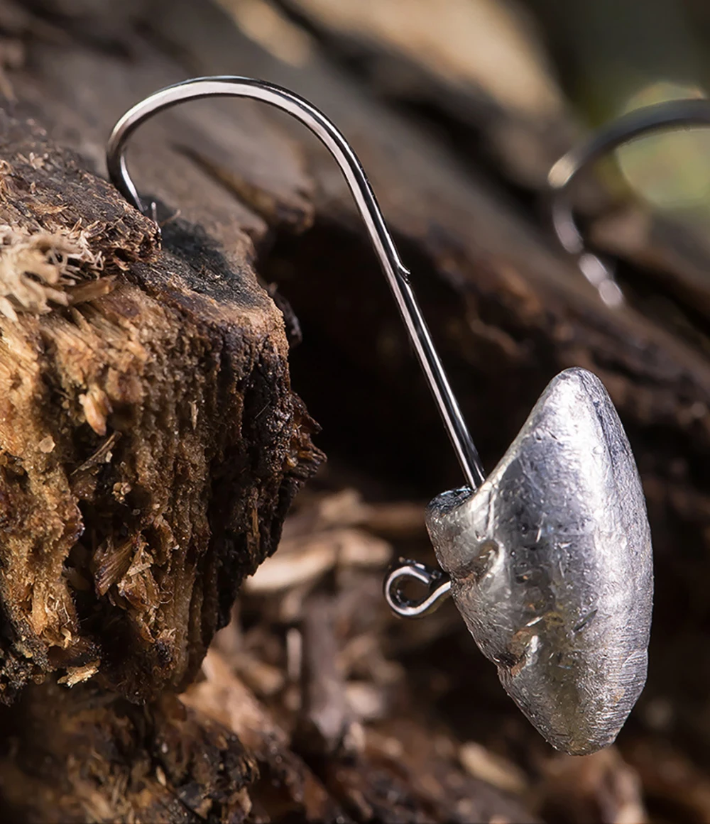 10Pcs Tumbler Head Fishing Jig Hooks 2.5g 3.5g 5g Weight Stainless Steel Fishhook For Soft Worm Bait Fishing Accessories
