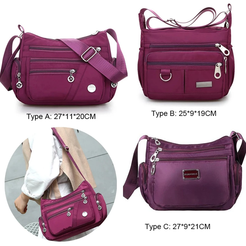 Women Nylon Waterproof Bag Messenger Bags For Lady Crossbody Large Capacity Travel Shoulder Bag Casual Handbags High Quality