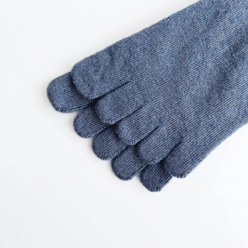 1/5 Pairs Wool Five Finger Short Socks Man Winter Solid Business Sweat-Absorbing Anti-Bacterial Breathable Warm Soft Toe Socks