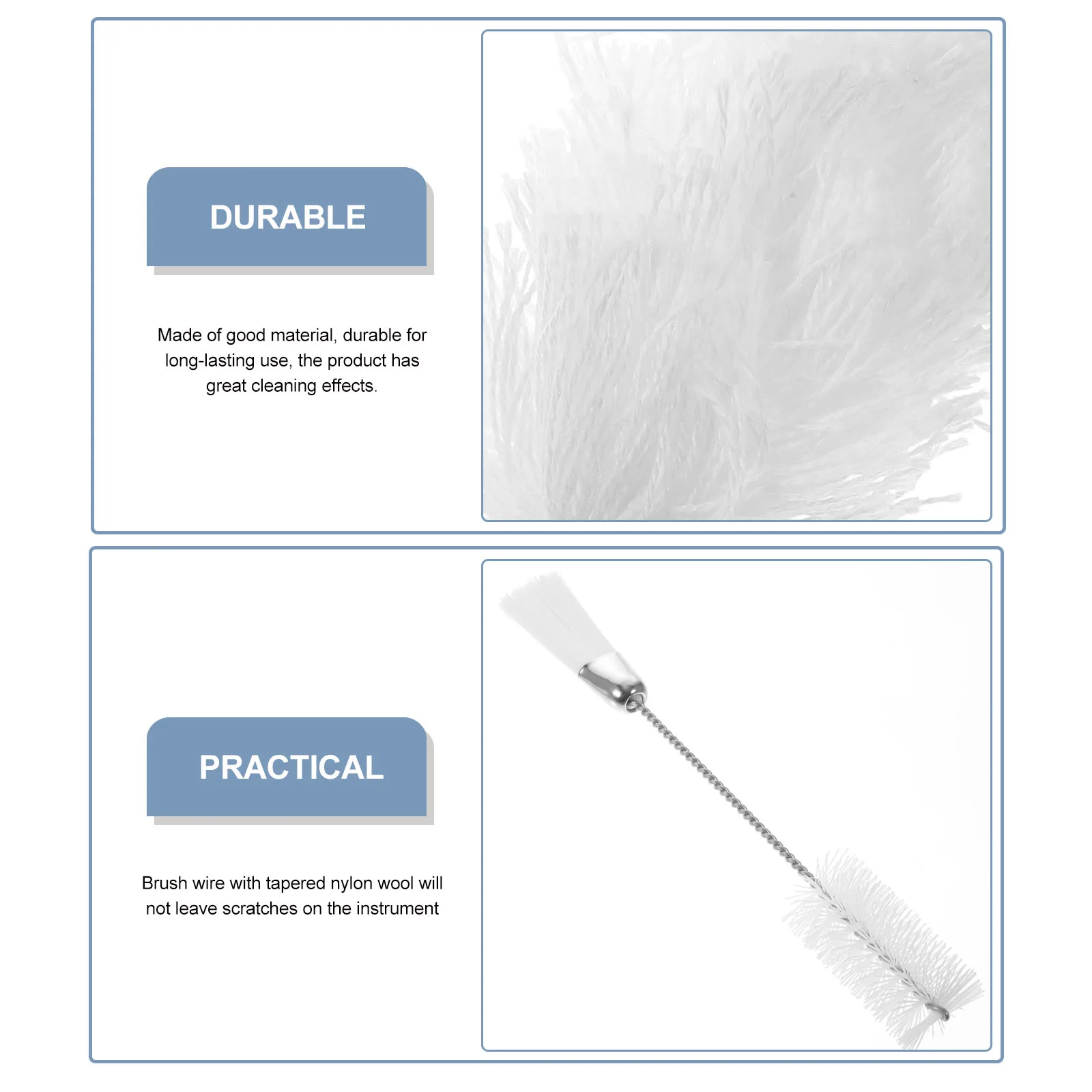 

Cleaning Tool Cotton Brush Wrench Saxophone Clarinet Cleaner Kits Instrument Dusting Metal Cloth for Pack Swab