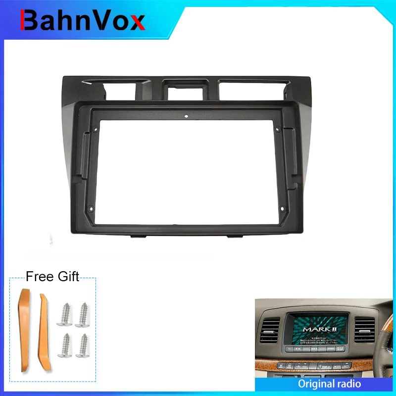 9 inch Android Car Radio frame forToyota mark II 9 GX110 2000-2007+2din Stereo GPS Fascia bezel Panel Adapter wire harnes