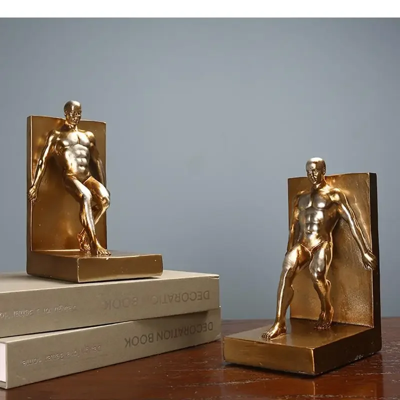 Modern Resin Sculpture Handicraft Decoration Golden Man Nude David Crafts and Furnishings Home Accessories