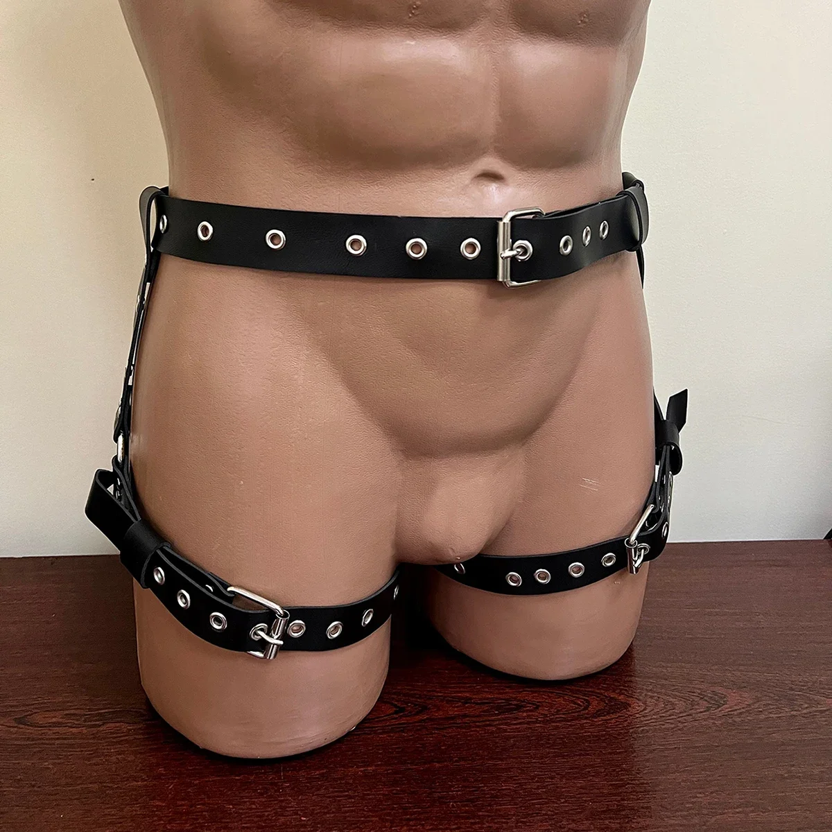 

Bondage Thigh Harness Men Sexy Garters Leather Sissy Body Suspenders Adjustable Gay Leg Harness Straps Exotic Accessorie