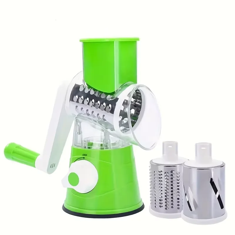 

Hand Crank Vegetable Cutter & Grater – Multi-Blade Roller Slicer for Potatoes, Carrots & Cheese
