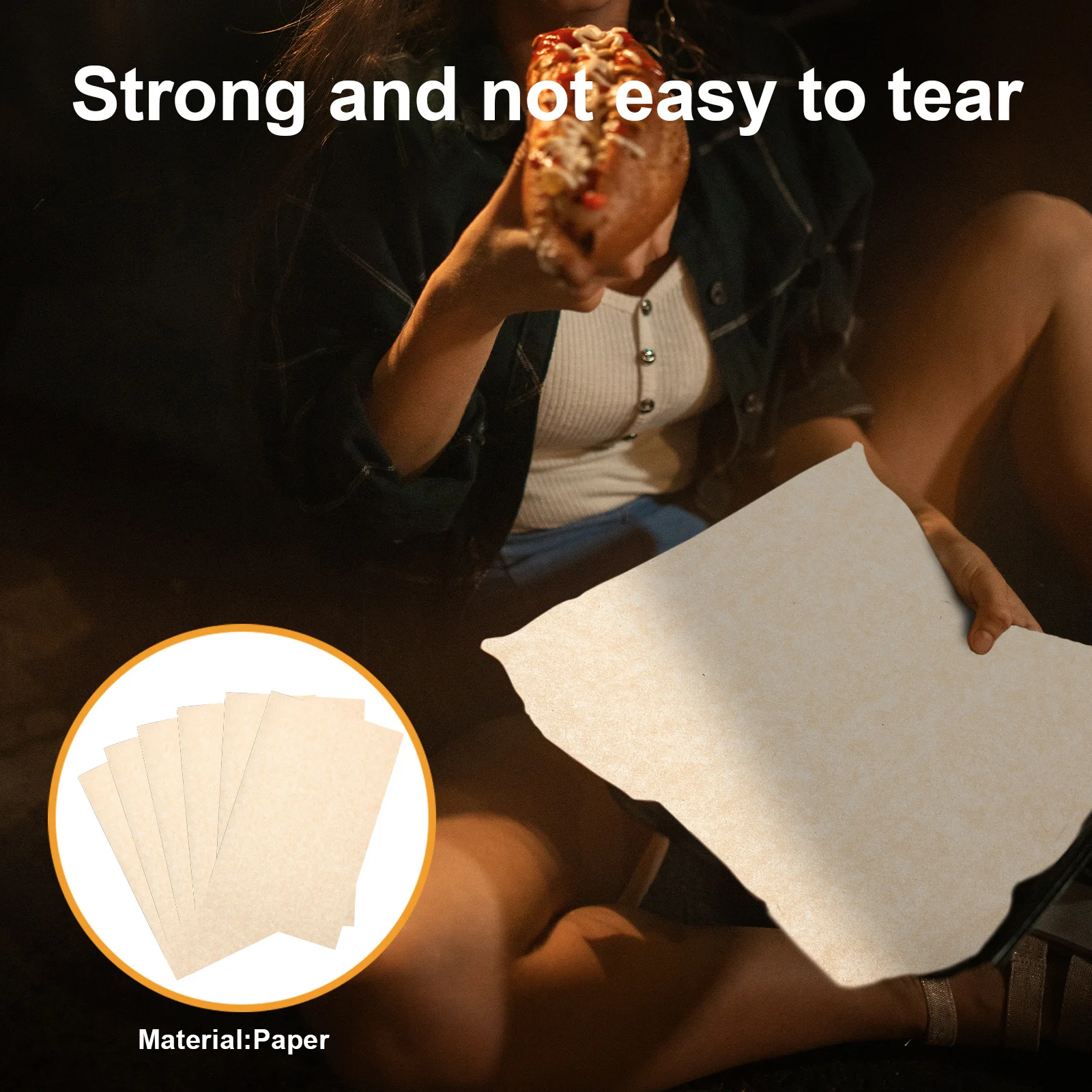 100pcs Greaseproof Paper For Hamburgers Grade Wrapping Sheets Baking Liners For Sandwiches Cakes French Fries Food Basket