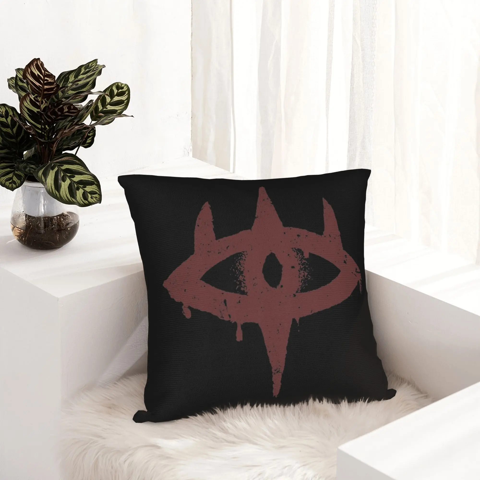 Funda de almohada con estampado de Ojo de Sauron L-Lords Of The R-Rings, funda de cojín decorativa, funda de almohada cuadrada para el hogar de 18"