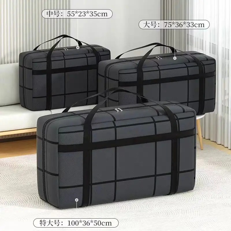 

1PC Large Capacity Heavy Duty Black Storage Bag Composite Material Dustproof Moisture-proof with Zipper