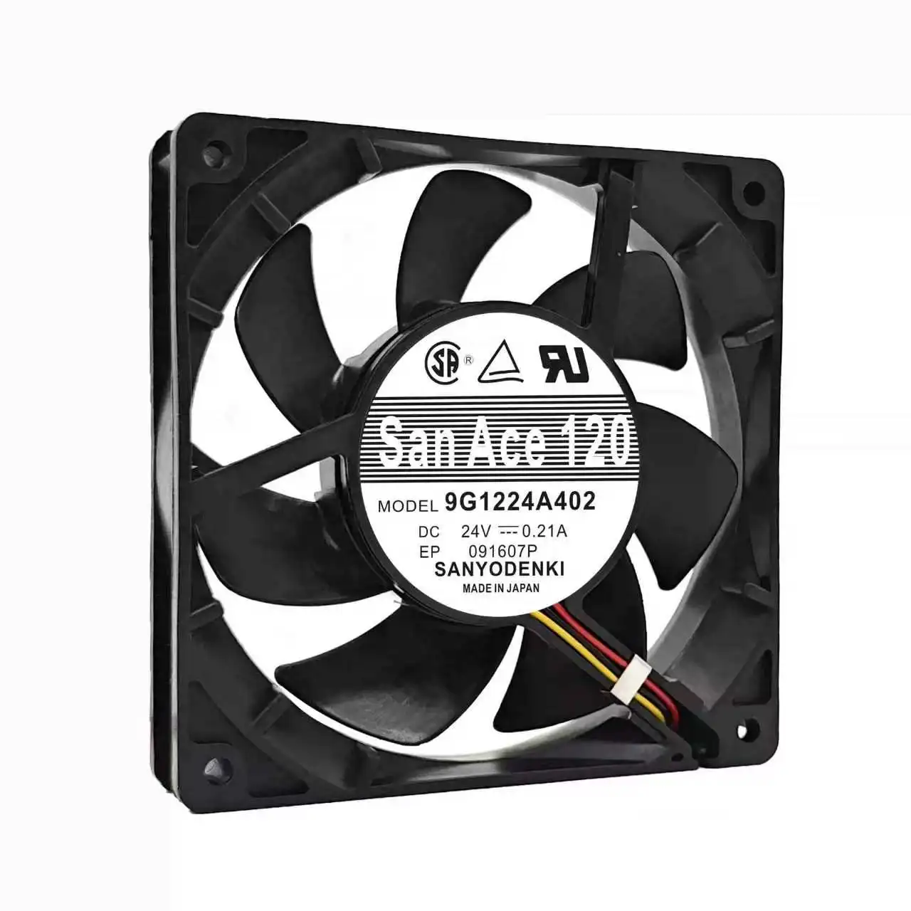 Original For Sanyo Denki 9G1224A402 San Ace 120 DC 24V 0.21A 12025 3-Pin Dual Ball Industrial Exhaust Cooling Fan