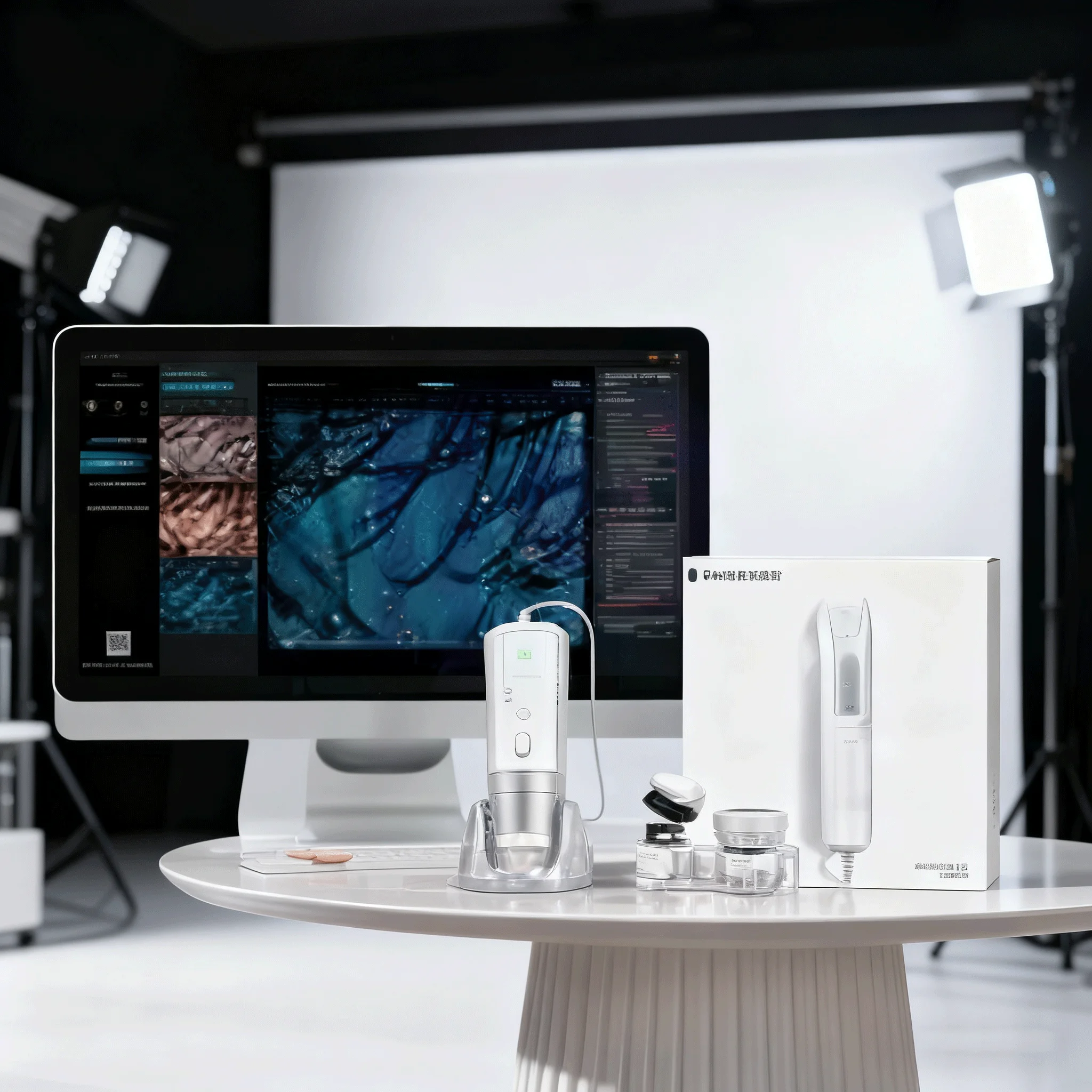 محلل احترافي عالي الدقة لفروة الرأس 200X AI تصوير بصيلات الشعر مع تقرير صحي أداة مرآة سحرية للصالون