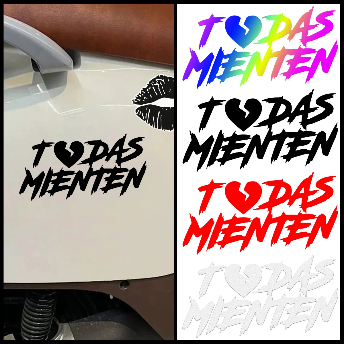 2SET TODAS MIENTEN Auto Aufkleber Wasserdicht für Auto Fenster Körper Vinyl Aufkleber Lustige Motorrad Kraftstoff Tank Verkleidung Langlebige Dekoration