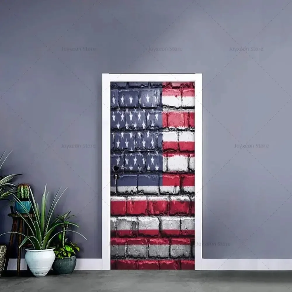 Independence Day Door Stickers Symbolize Freedom Poster PVC Waterproof Self-adhesive Decoration Apartment Bedroom Door Stickers